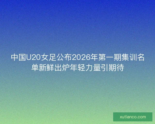 中国U20女足公布2026年第一期集训名单新鲜出炉年轻力量引期待