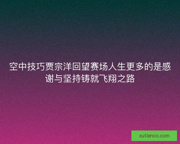 空中技巧贾宗洋回望赛场人生更多的是感谢与坚持铸就飞翔之路 空中技巧贾宗洋回望赛场人生更多的是感谢与坚持铸就飞翔之路